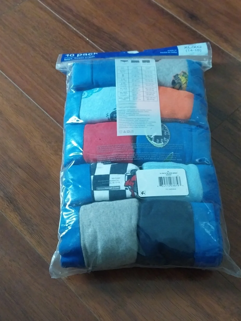 Wonder Nation 10-Pack Boys Boxer Briefs - Blue/Red/Gray Mix